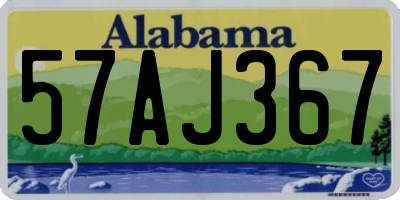 AL license plate 57AJ367