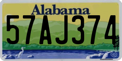 AL license plate 57AJ374