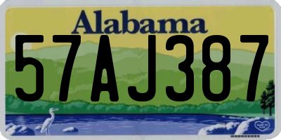 AL license plate 57AJ387