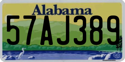 AL license plate 57AJ389