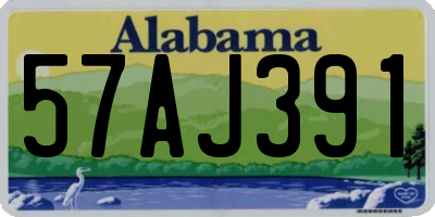 AL license plate 57AJ391