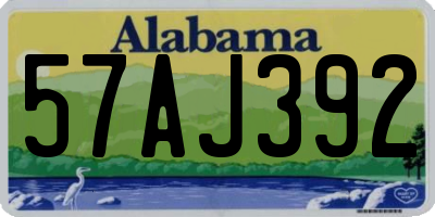 AL license plate 57AJ392