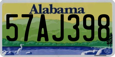 AL license plate 57AJ398