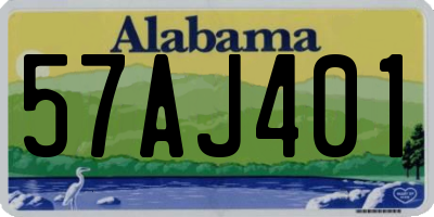AL license plate 57AJ401