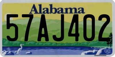 AL license plate 57AJ402