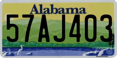AL license plate 57AJ403