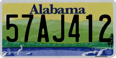 AL license plate 57AJ412