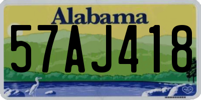 AL license plate 57AJ418