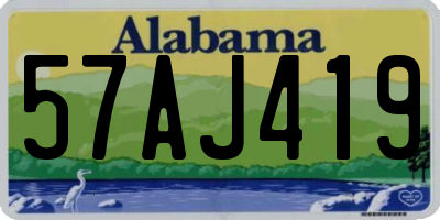 AL license plate 57AJ419