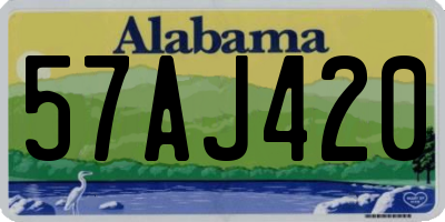 AL license plate 57AJ420