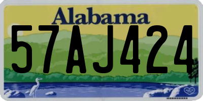 AL license plate 57AJ424