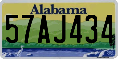 AL license plate 57AJ434