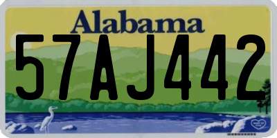 AL license plate 57AJ442