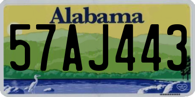AL license plate 57AJ443