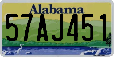 AL license plate 57AJ451