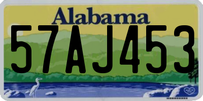 AL license plate 57AJ453