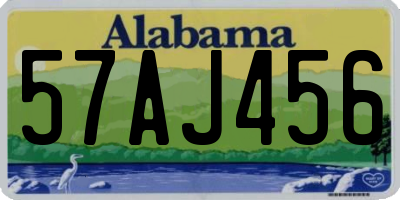 AL license plate 57AJ456