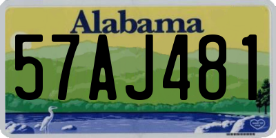 AL license plate 57AJ481