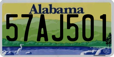 AL license plate 57AJ501