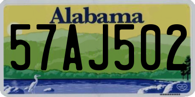 AL license plate 57AJ502