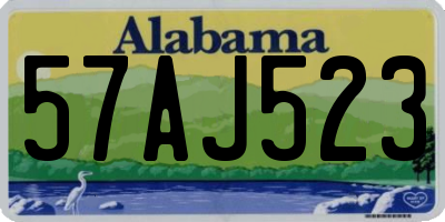 AL license plate 57AJ523