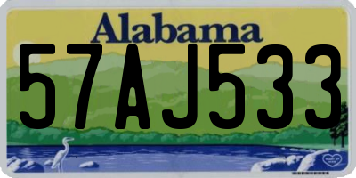 AL license plate 57AJ533
