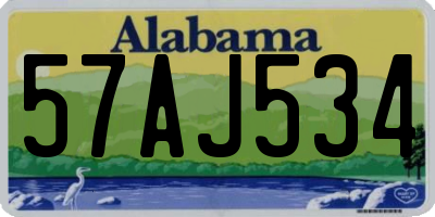 AL license plate 57AJ534