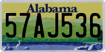 AL license plate 57AJ536