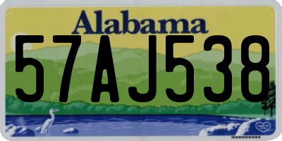 AL license plate 57AJ538