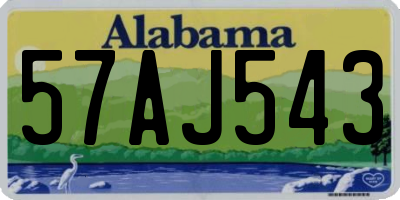 AL license plate 57AJ543