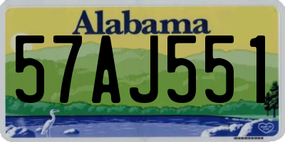 AL license plate 57AJ551