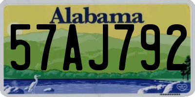 AL license plate 57AJ792