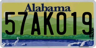 AL license plate 57AK019