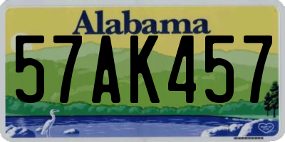 AL license plate 57AK457