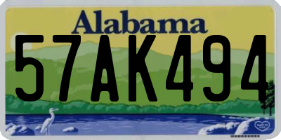 AL license plate 57AK494