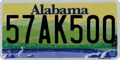 AL license plate 57AK500