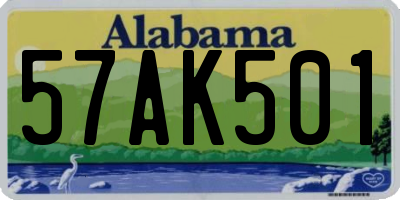 AL license plate 57AK501