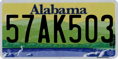 AL license plate 57AK503