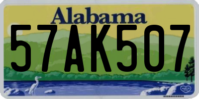 AL license plate 57AK507