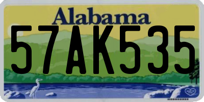 AL license plate 57AK535