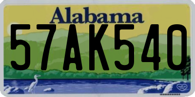 AL license plate 57AK540
