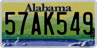 AL license plate 57AK549