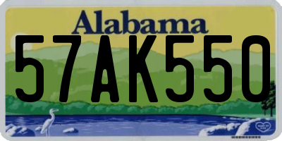 AL license plate 57AK550