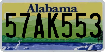 AL license plate 57AK553