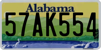 AL license plate 57AK554