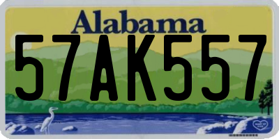 AL license plate 57AK557