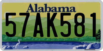 AL license plate 57AK581