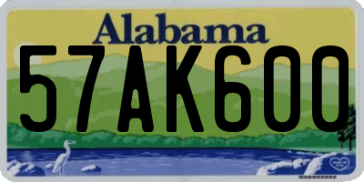 AL license plate 57AK600