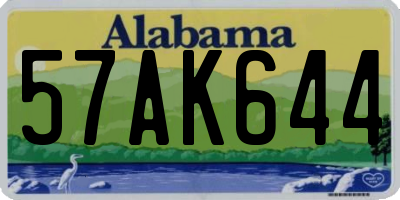 AL license plate 57AK644
