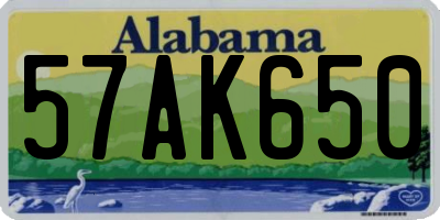 AL license plate 57AK650